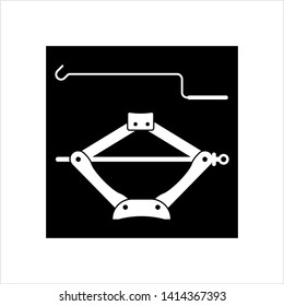 Car Jack Icon, Mechanical Jack Icon Vector Art Illustration