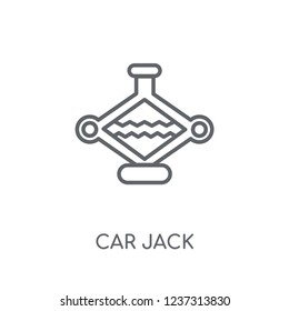 car jack linear icon. Modern outline car jack logo concept on white background from car parts collection. Suitable for use on web apps, mobile apps and print media.