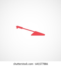 Car Jack Red Flat Icon On White Background