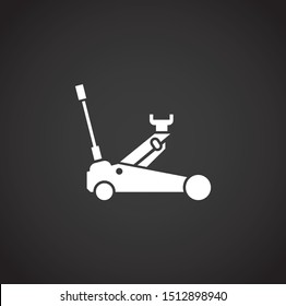 Car jack related icon on background for graphic and web design. Simple illustration. Internet concept symbol for website button or mobile app.