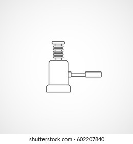 Car Jack Screw Line Icon On White Background