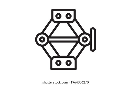 car jack vector icon. Automotive parts, repair and service symbol.