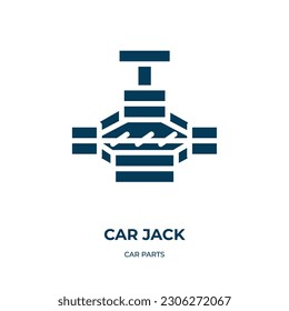 car jack vector icon. car jack, repair, auto filled icons from flat car parts concept. Isolated black glyph icon, vector illustration symbol element for web design and mobile apps