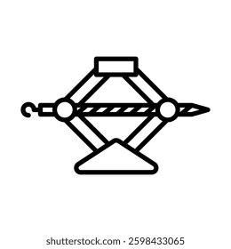 Car Jack Vector Line Icon Design