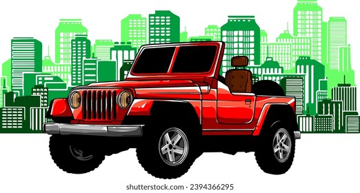 car jam in the city vector design