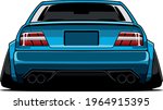 car jdm back view vector