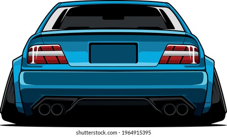 Car Jdm Back View Vector