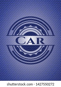 Car  with jean texture. Vector Illustration. Detailed.