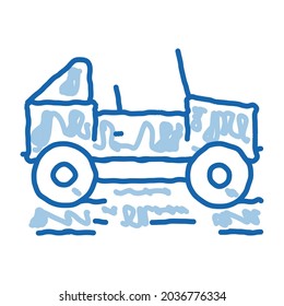 car jeep sketch icon vector. Hand drawn blue doodle line art car jeep sign. isolated symbol illustration