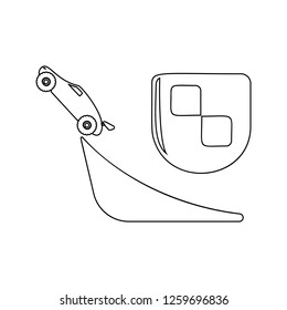 car jumping and shield icon. Element of insurance for mobile concept and web apps icon. Thin line icon for website design and development, app development