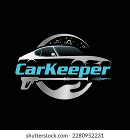 Car keeping and mobile detailing logo design template automotive logos