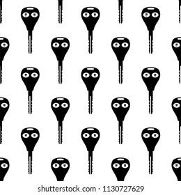 Car Key With Alarm Seamless Pattern Vector Art Illustration
