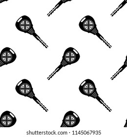 Car Key With Alarm Seamless Pattern Vector Art Illustration