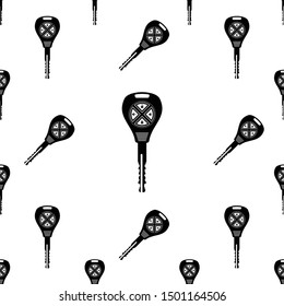 Car Key With Alarm Seamless Pattern Vector Art Illustration