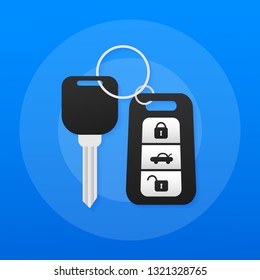 Car Key and of the alarm system. Vector stock illustration.