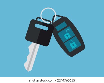 Car key and alarm system. Vector Illustration