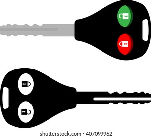 Car Key with Alarm Vector Illustration
