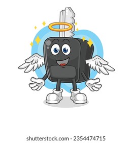 the car key angel with wings vector. cartoon character