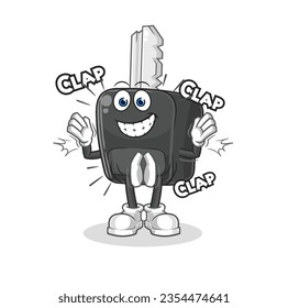 the car key applause illustration. character vector