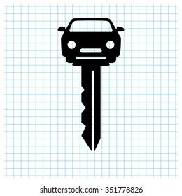 car key - black vector icon