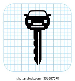 car key - black  vector icon
