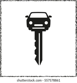 car key  - black vector icon