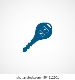 Car Key Blue Flat Icon On White Background