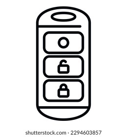 Autoschlüssel-Symbol Symbol Umriss-Vektorgrafik. Fahrzeugsperre. Geschäftsmobil