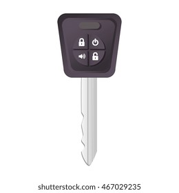 car key buttons door alarm single security  vector graphic isolated and flat illustration