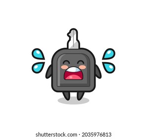 car key cartoon illustration with crying gesture , cute style design for t shirt, sticker, logo element