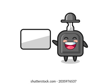 ilustración de la caricatura de la llave del coche haciendo una presentación, diseño de estilo bonito para camiseta, pegatina, elemento del logotipo