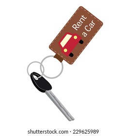 car key in a key chain. vector illustration