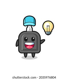 car key character cartoon getting the idea , cute style design for t shirt, sticker, logo element