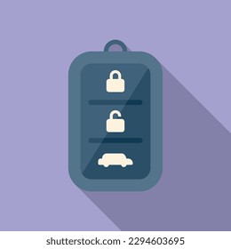 Car key control icon flat vector. Smart remote button. Unlock service