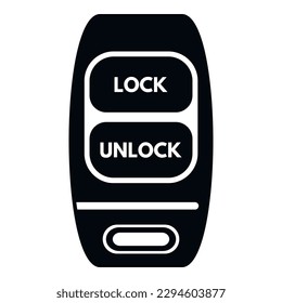 Car key control icon simple vector. Smart remote button. Unlock service