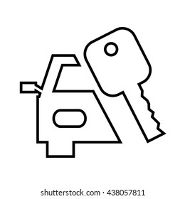 car with key  design 