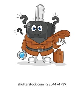 the car key detective vector. cartoon character
