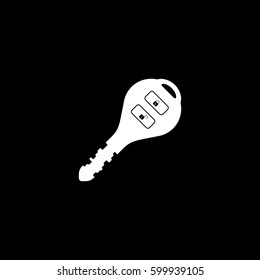 Car Key Flat Icon On Black Background