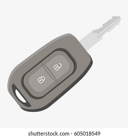 Car key. Flat vector illustration isolated on white background