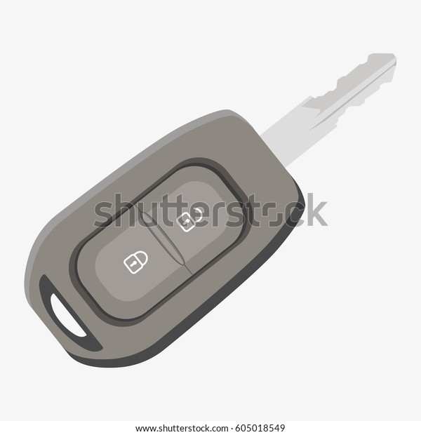 Car key. Flat vector illustration isolated on\
white background