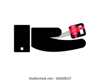 car key, gift, icon, vector illustration eps10