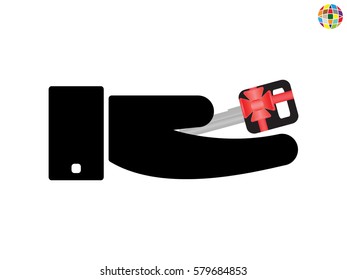 car key, gift, icon, vector illustration eps10