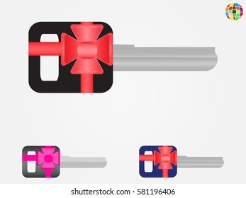 car key, gift, icon, vector illustration eps10