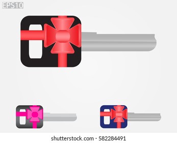 car key, gift, icon, vector illustration eps10