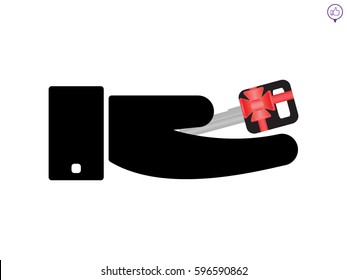 car key, gift, icon, vector illustration eps10