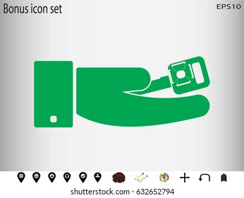 car key, gift, icon, vector illustration eps10