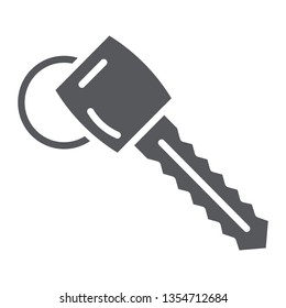 Car key glyph icon, auto and security, unlock sign, vector graphics, a solid pattern on a white background, eps 10.