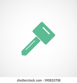 Car Key Green Flat Icon On White Background