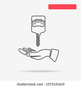 Car key and hand icon. Vector concept illustration for design.