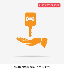 Car key and hand icon. Vector concept illustration for design.